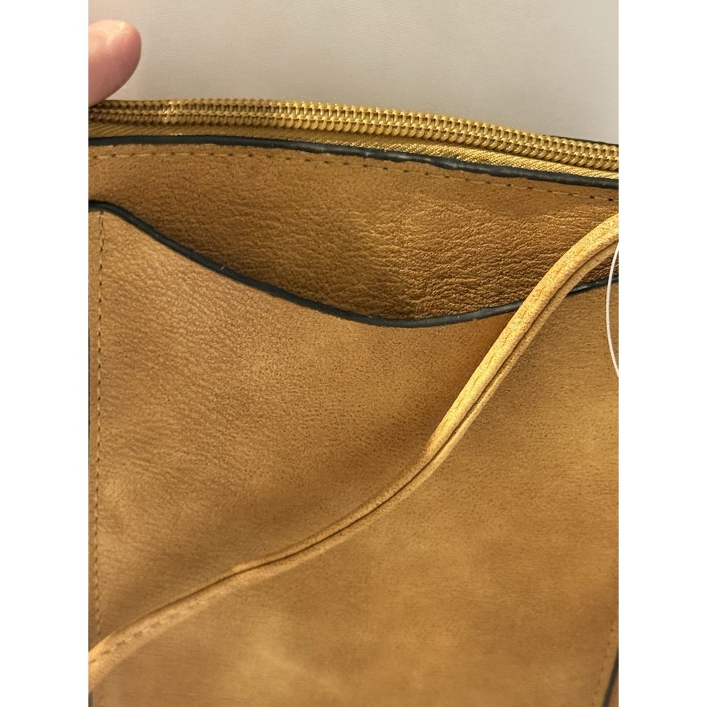 Alfa Bags Tan Laser Cut Crossbody Bag Small Faux Leather Purse NWT - Picture 8 of 11